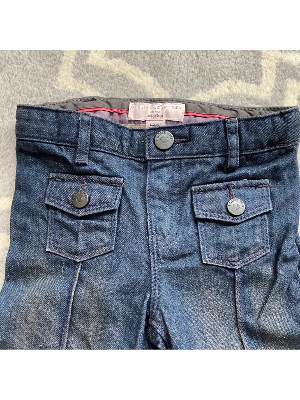 Stella McCartney x babyGap Gray Denim Toddler Jeans with Pink Trim Size 3T